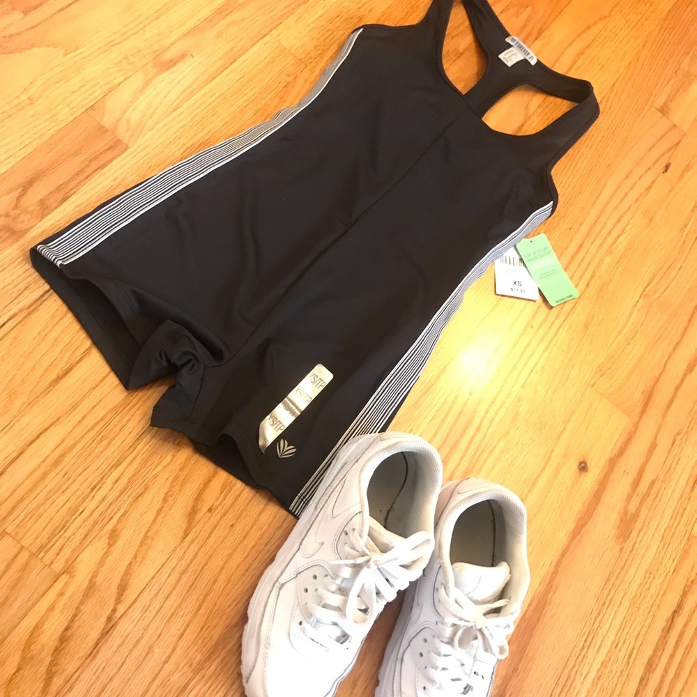 Athletic Black Razor Back Jumpsuit